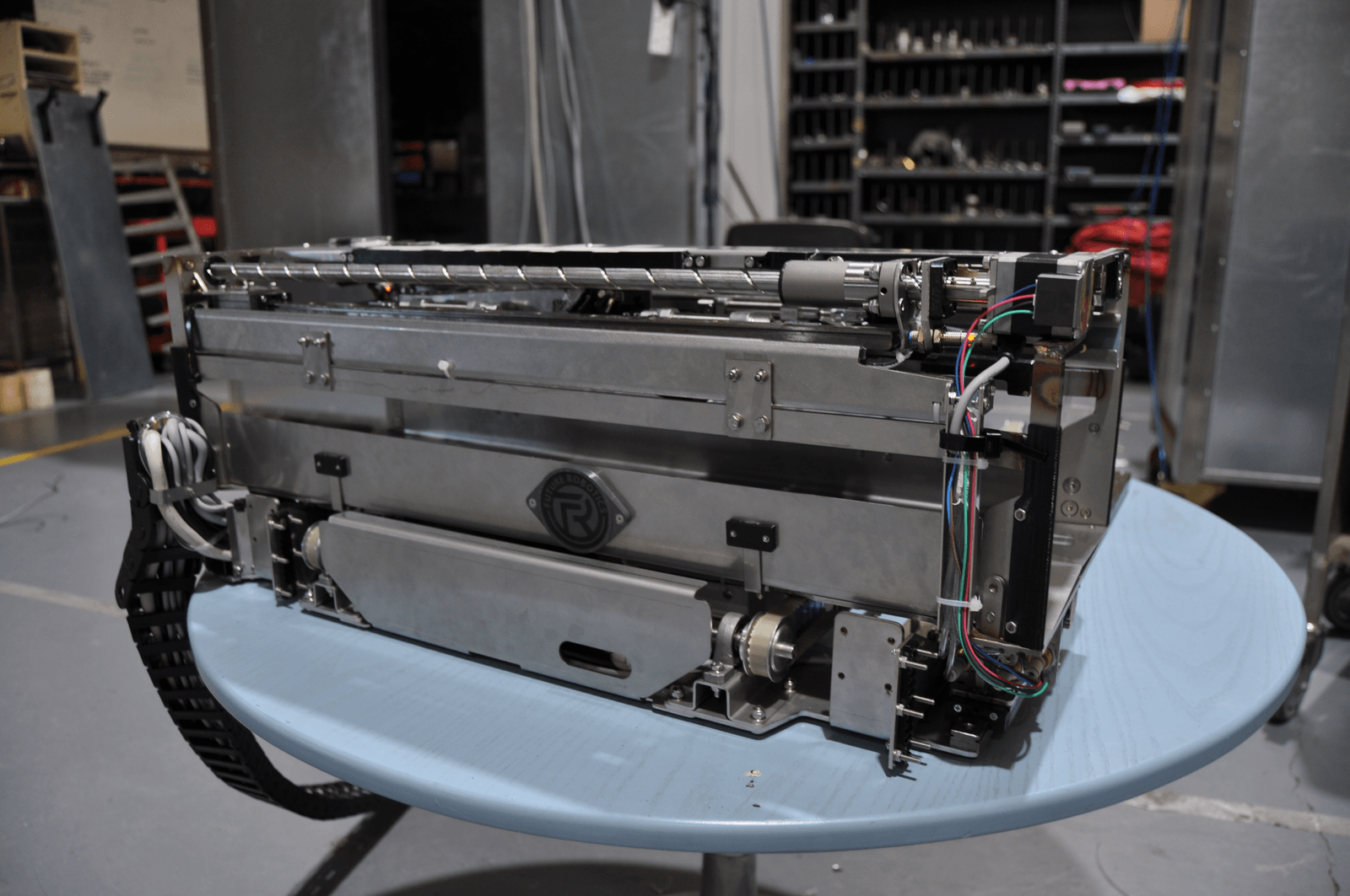 Image of same robotic head sub assembly (cover removed) outside of unit